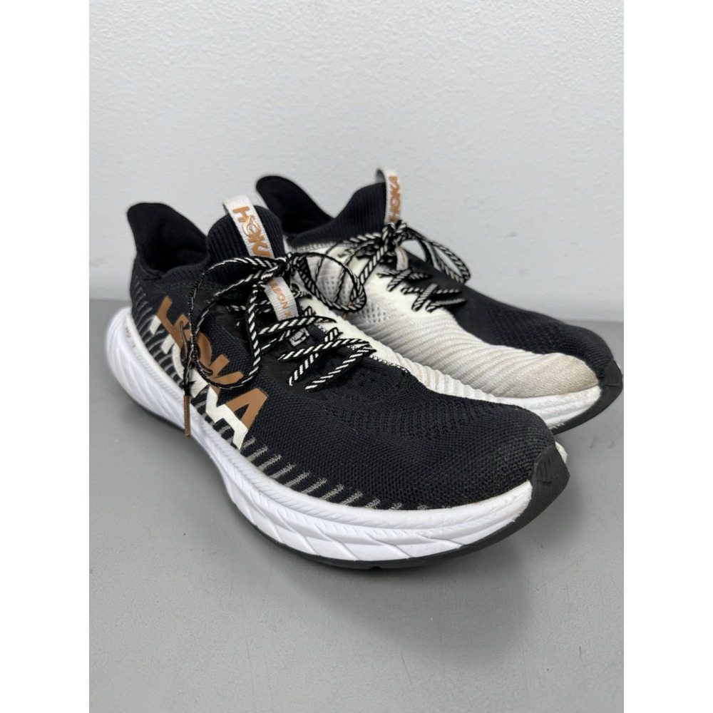 Hoka Carbon X 3 Shoes Womens 10 B Running Athletic Training Gym Black White